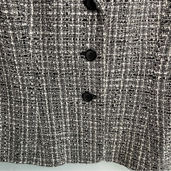 Apostrophe Womens Wool Blend Tweed Blazer Lined Petite Sz S 8P Black White Gray - Picture 3 of 11
